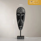 African Mask Wall Art - Hand-painted Tribal Design, alternate view - House Of Avana