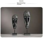 African Mask Wall Art - Hand-painted Tribal Design, dimensions view - House Of Avana