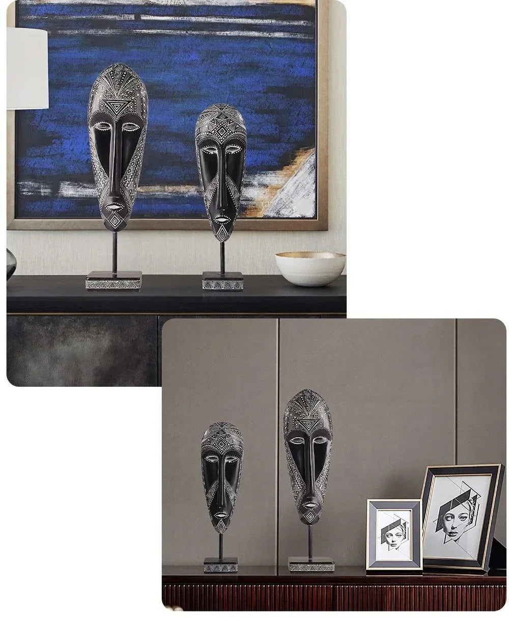 African Mask Wall Art - Hand-painted Tribal Design, product packaging - House Of Avana