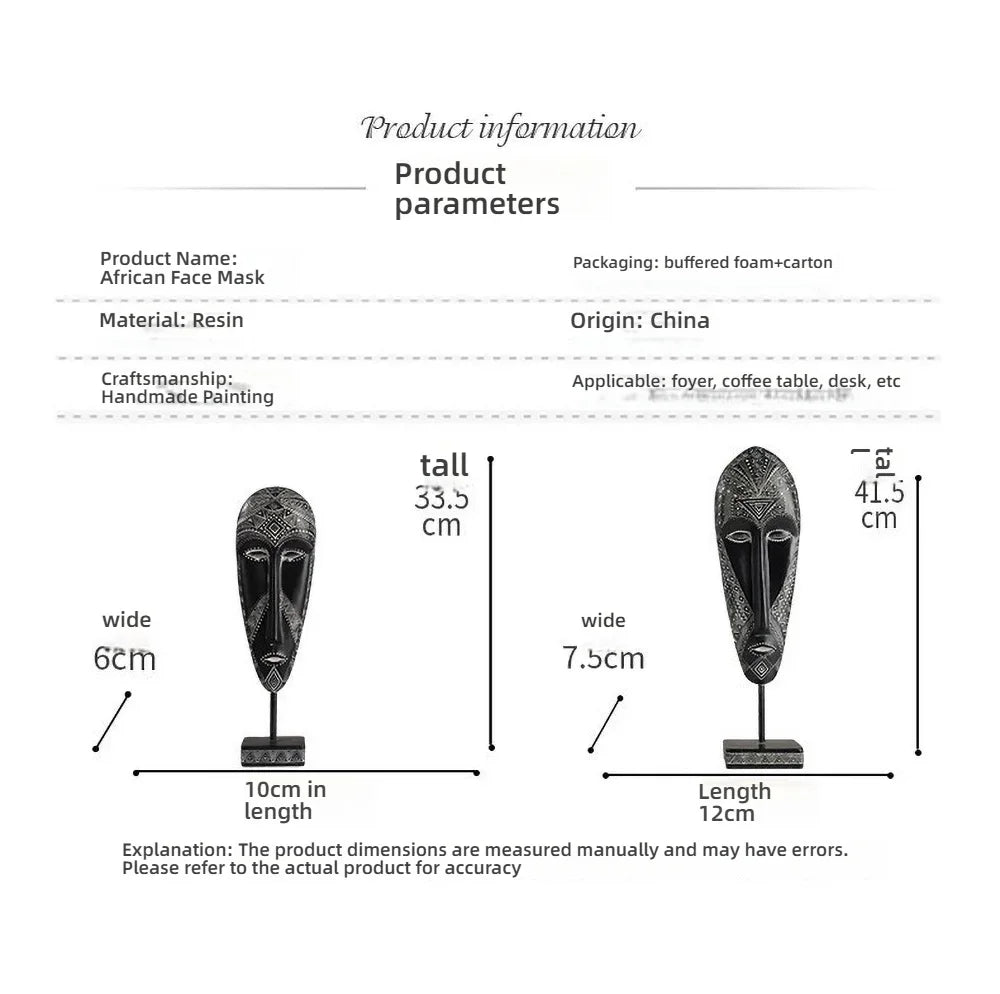 African Mask Wall Art - Hand-painted Tribal Design, top view - House Of Avana