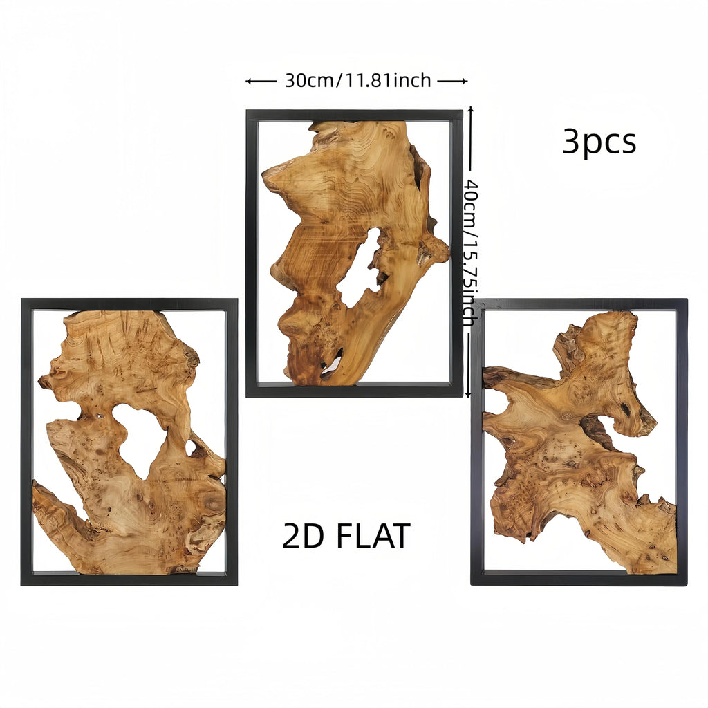 Wall Art - Abstract Wood Large, back view - House Of Avana