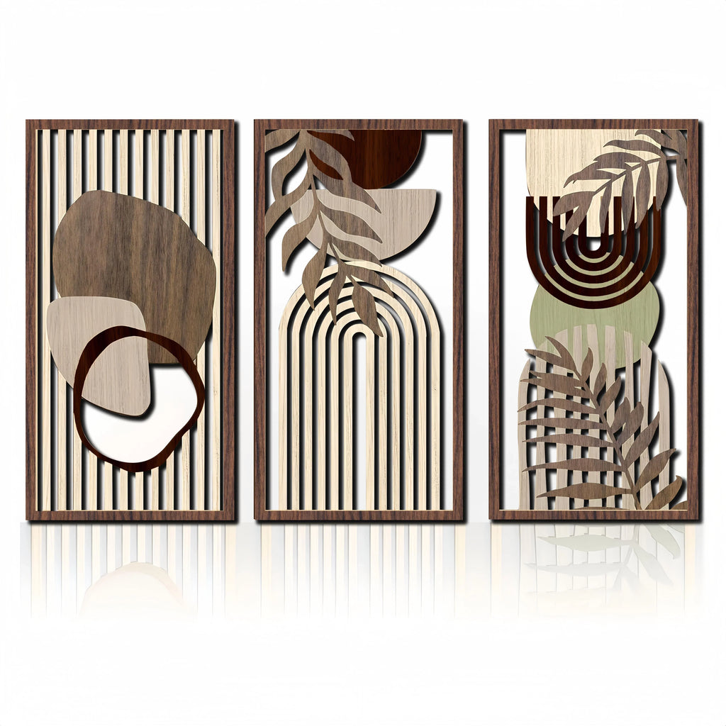 Wall Art - Abstract Wooden Sage Green Large, top view - House Of Avana