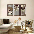 Wall Art - Abstract Wooden Sage Green Large, angled view - House Of Avana