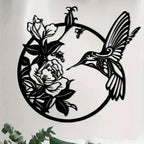 Circular Hummingbird Wall Art Decor, side view - House Of Avana