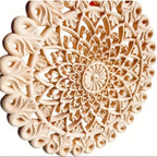 Wall Art - Floral Oak Wood Natural, front view - House Of Avana