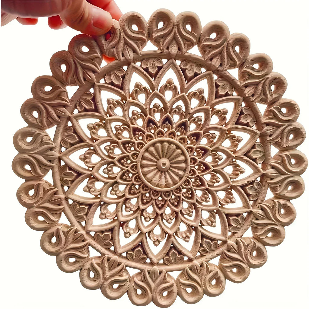 Wall Art - Floral Oak Wood Natural, detail shot - House Of Avana
