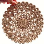 Wall Art - Floral Oak Wood Natural, detail shot - House Of Avana