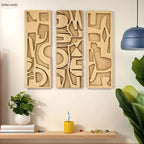 Wall Art - Geometric Wooden 3d, front view - House Of Avana