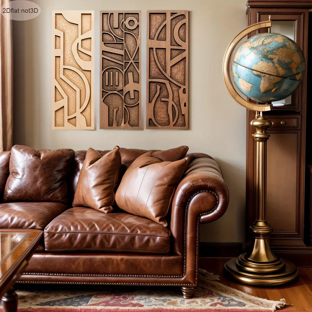 Wall Art - Geometric Wooden 3d, top view - House Of Avana