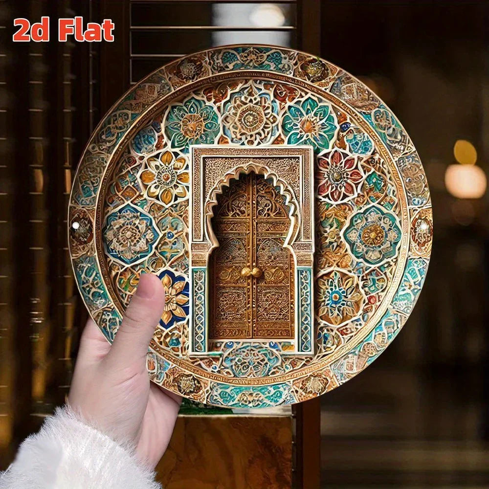 Wall Art - Metal Arch Turquoise, front view - House Of Avana