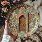 Wall Art - Metal Arch Turquoise, back view - House Of Avana
