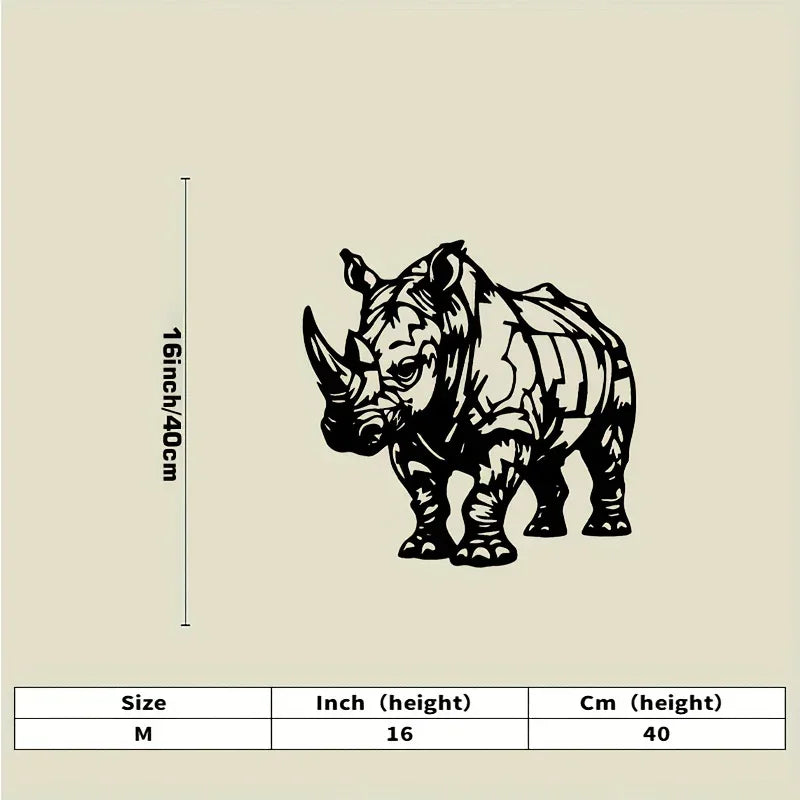 Metal Wall Art Featuring Rhinoceroses. Stylish Black and White Design of Rhinoceros Art. Great for Gifts... - House Of Avana