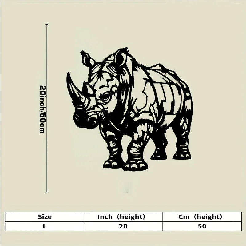 Metal Wall Art Featuring Rhinoceroses. Stylish Black and White Design of Rhinoceros Art. Great for Gifts... - House Of Avana