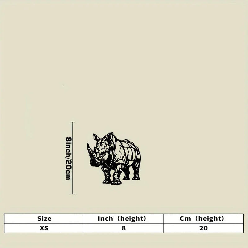 Metal Wall Art Featuring Rhinoceroses. Stylish Black and White Design of Rhinoceros Art. Great for Gifts... - House Of Avana