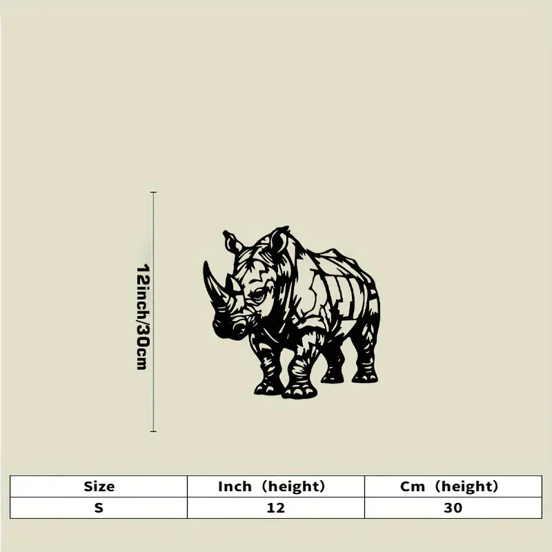 Metal Wall Art Featuring Rhinoceroses. Stylish Black and White Design of Rhinoceros Art. Great for Gifts... - House Of Avana