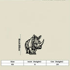 Black & White Rhinoceros Metal Wall - Elegant Rhino Sculpture, Waterproof Iron Wildlife Decor for... - House Of Avana