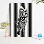 Framed Zebra Wall Art Poster - Piece, Polyester Fiber Canvas Print, Modern Hip Hop Style Home Decor for... - House Of Avana