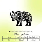 Rhino Metal Wall Art, Rhino Statue Mural, Perfect for Living Room, Office, Safari Decor, Christmas... - House Of Avana