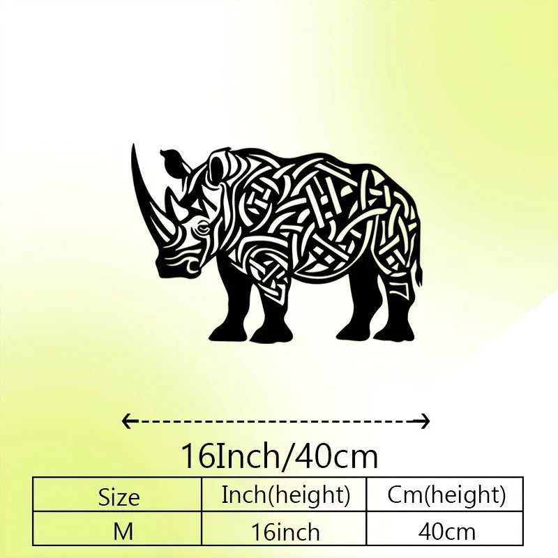 Rhino Metal Wall Art, Rhino Statue Mural, Perfect for Living Room, Office, Safari Decor, Christmas... - House Of Avana