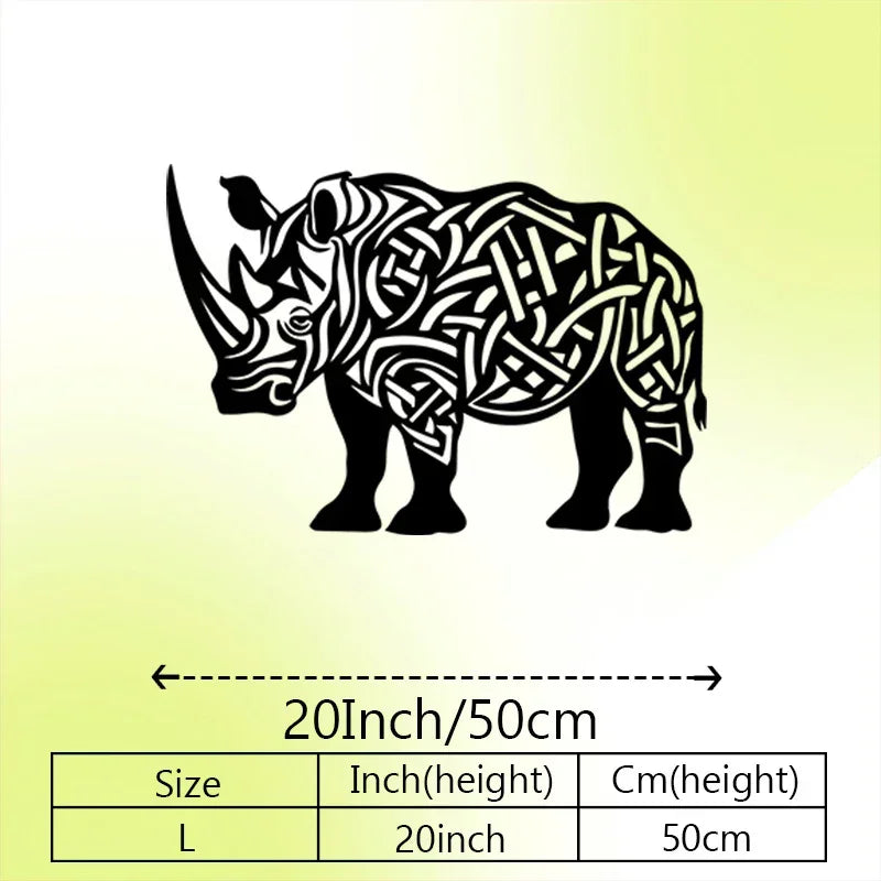 Rhino Metal Wall Art, Rhino Statue Mural, Perfect for Living Room, Office, Safari Decor, Christmas... - House Of Avana