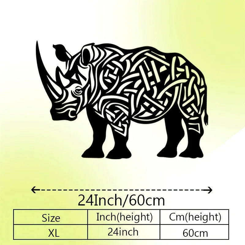 Rhino Metal Wall Art, Rhino Statue Mural, Perfect for Living Room, Office, Safari Decor, Christmas... - House Of Avana