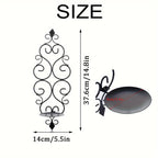 Wall Candle Sconce Holder Set of 2 Hanging Wall Mounted Pillar Candle Sconces Holder, Wall Sconces Decor for Bedroom Dining Room (Black) House Of Avana