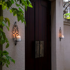 Wall Candle Sconce Holder Set of 2 Hanging Wall Mounted Pillar Candle Sconces Holder, Wall Sconces Decor for Bedroom Dining Room (Black) House Of Avana