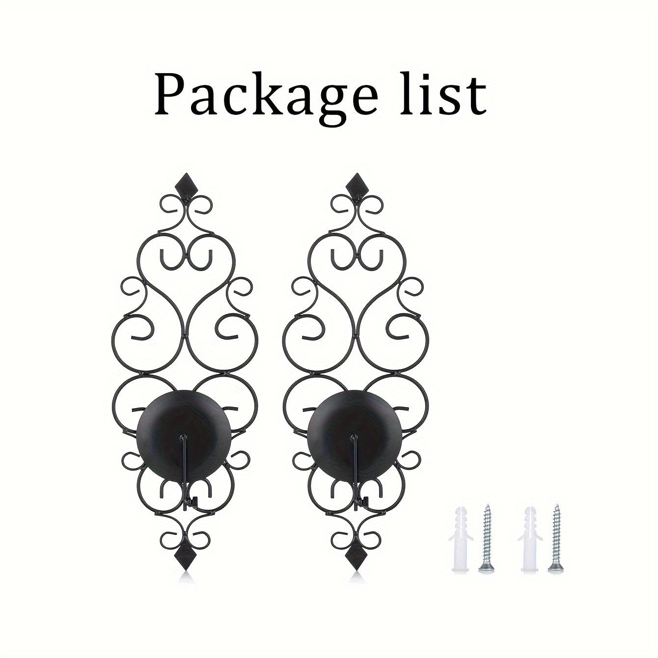 Wall Candle Sconce Holder Set of 2 Hanging Wall Mounted Pillar Candle Sconces Holder, Wall Sconces Decor for Bedroom Dining Room (Black) House Of Avana