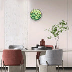 Wall Clock - Quartz Wooden Green 9.84-Inch