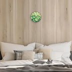 Wall Clock - Quartz Wooden Green 9.84-Inch