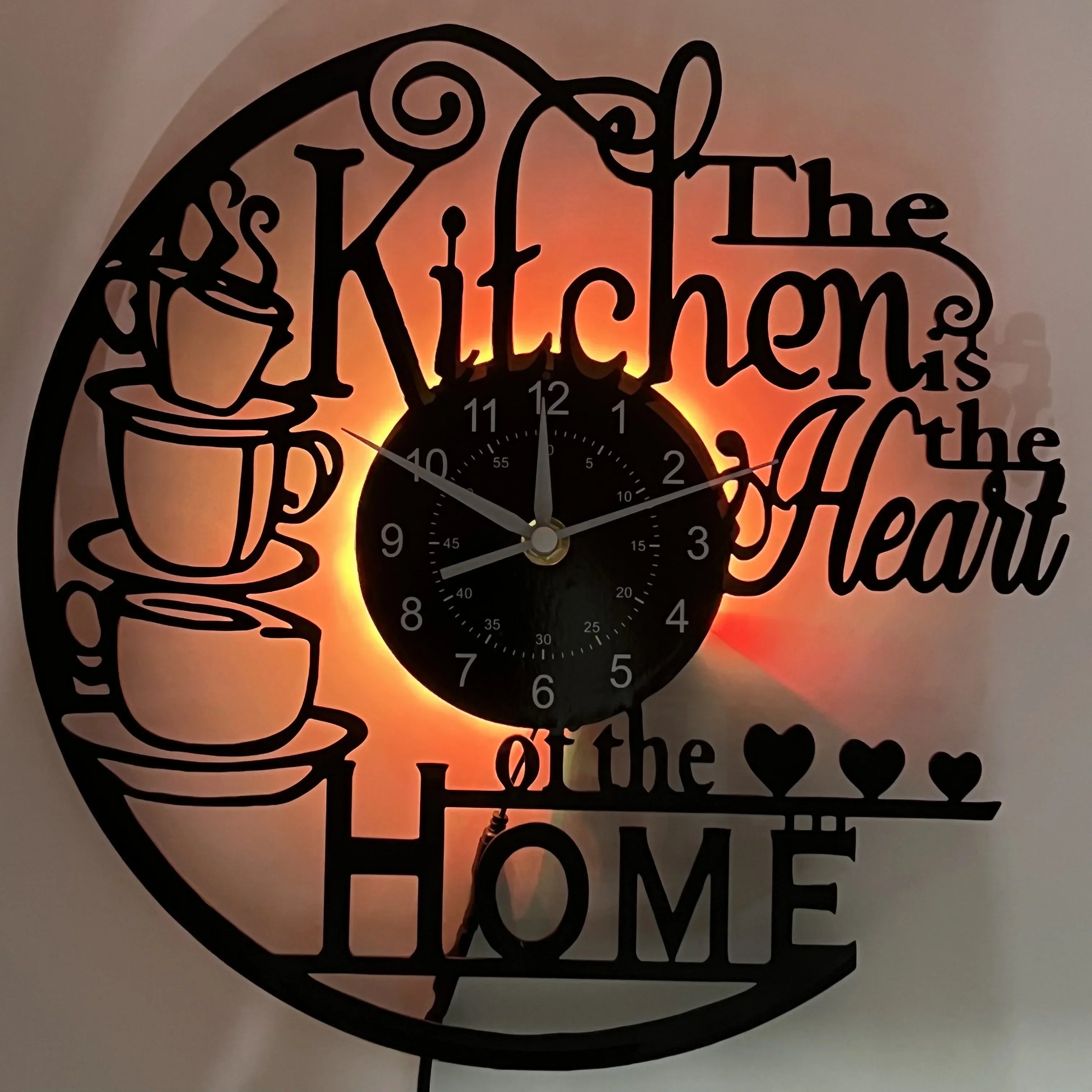 Wall Clock - Silent Black, lifestyle image - House Of Avana