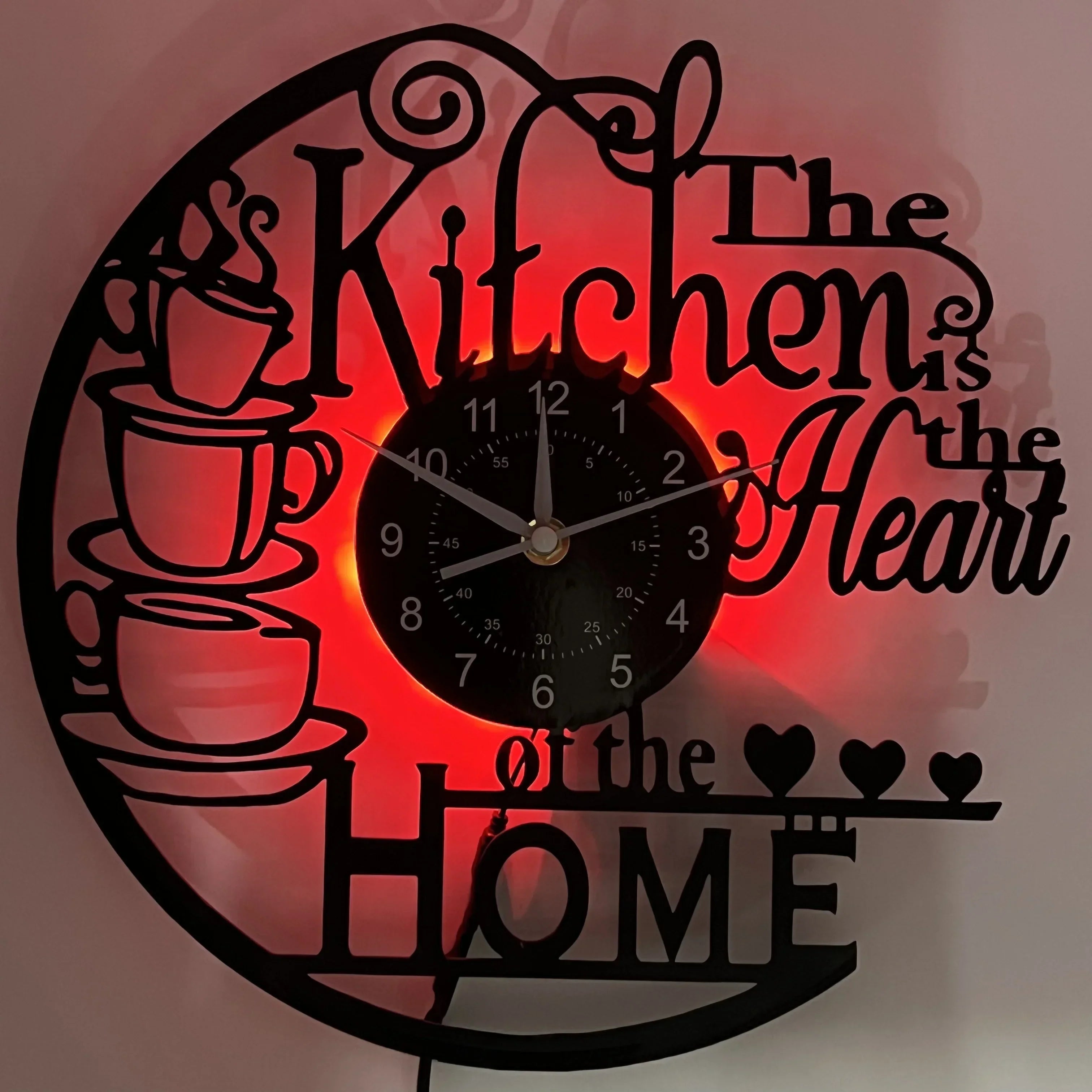 Wall Clock - Silent Black, top view - House Of Avana