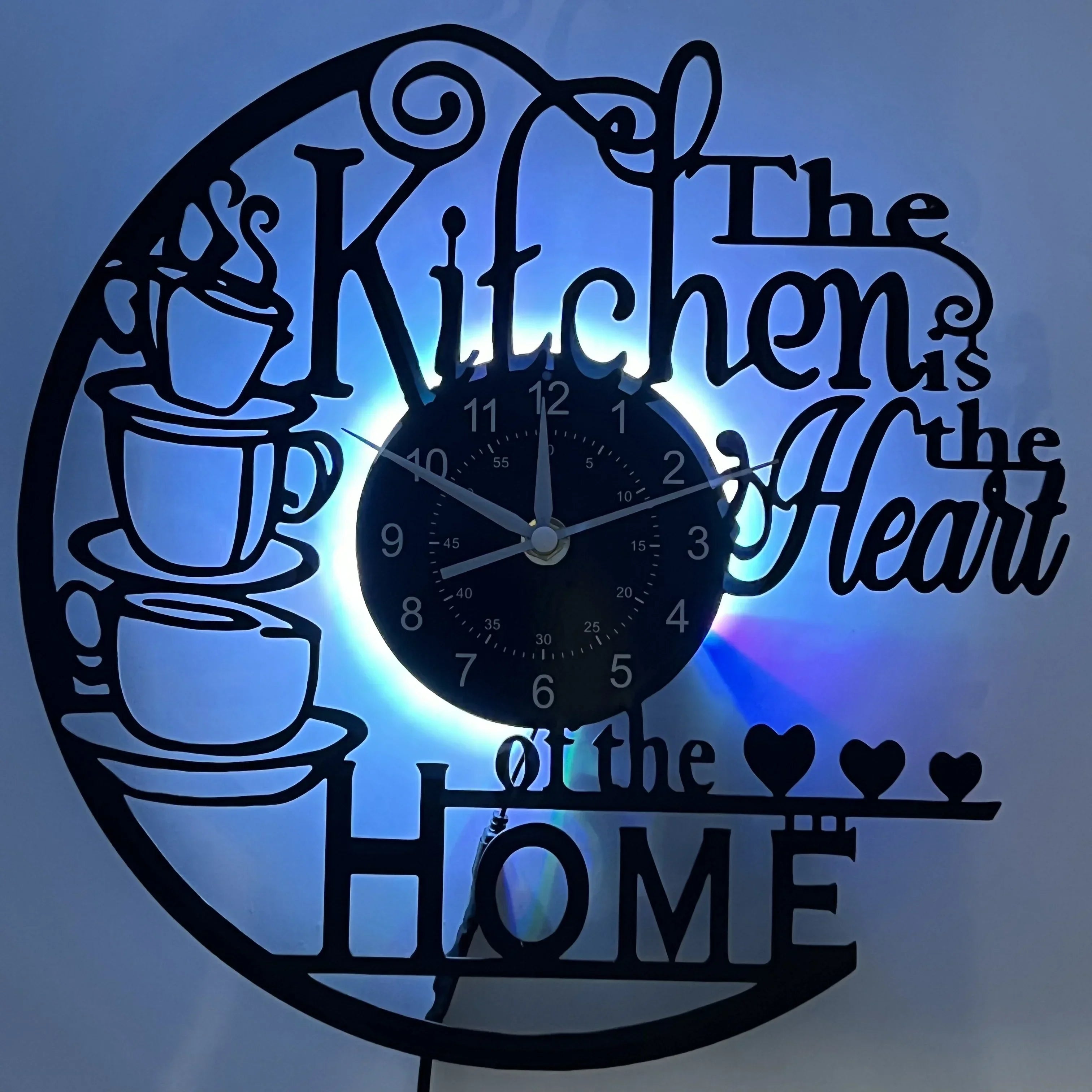 Wall Clock - Silent Black, angled view - House Of Avana