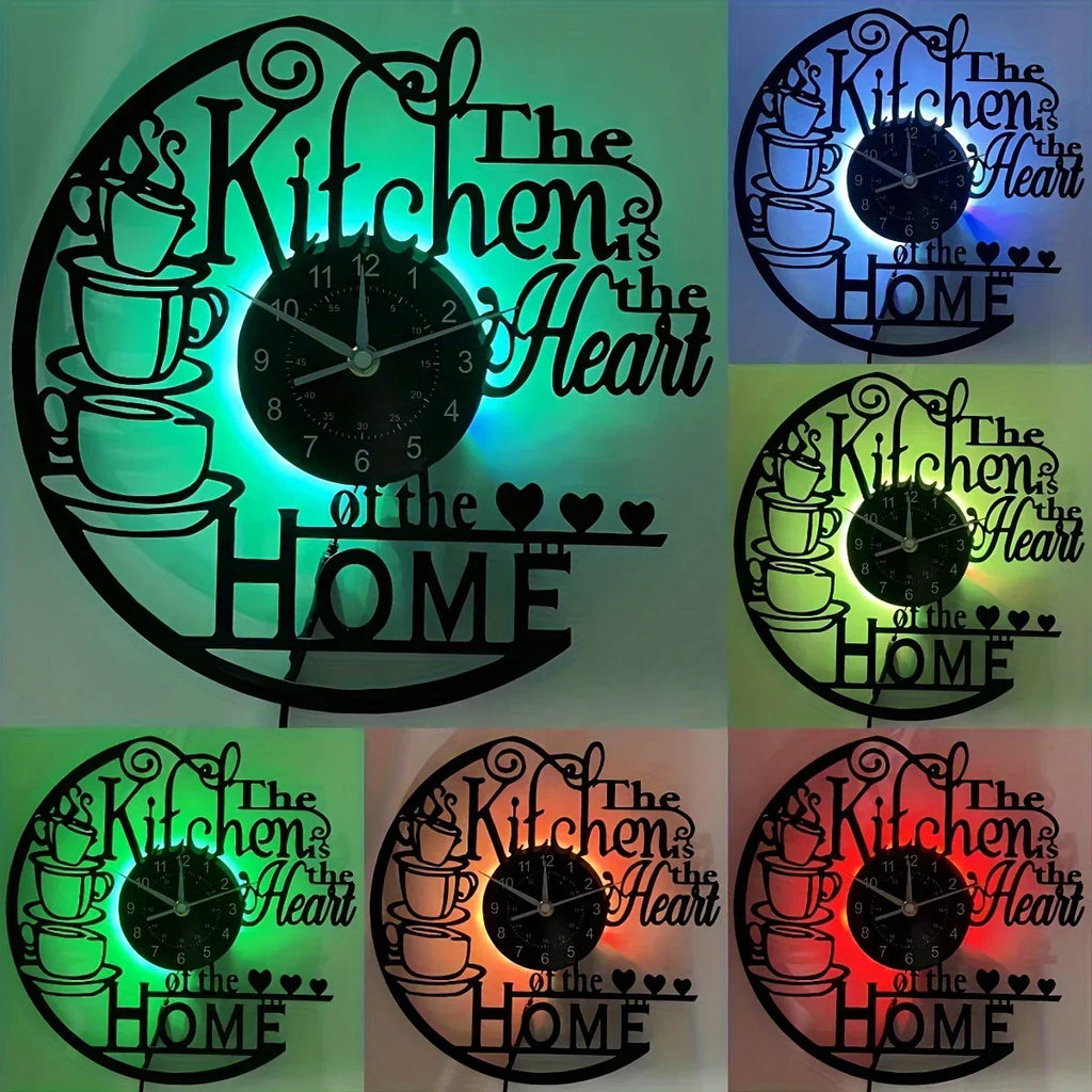 Wall Clock - Silent Black, angled view - House Of Avana