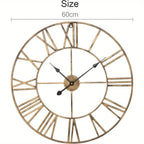 Wall Clock Vintage Retro Roman Numerals Silent Non-Ticking Metal Paint Industrial Vintage Metal Large Clock for Home Loft Living Room Bedroom Kitchen House Of Avana
