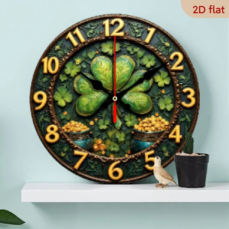 Wall Clock - Silent Wooden 10-Inch