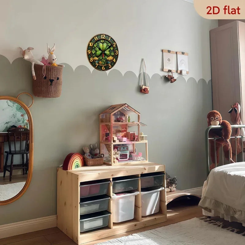 Wall Clock - Silent Wooden 10-Inch