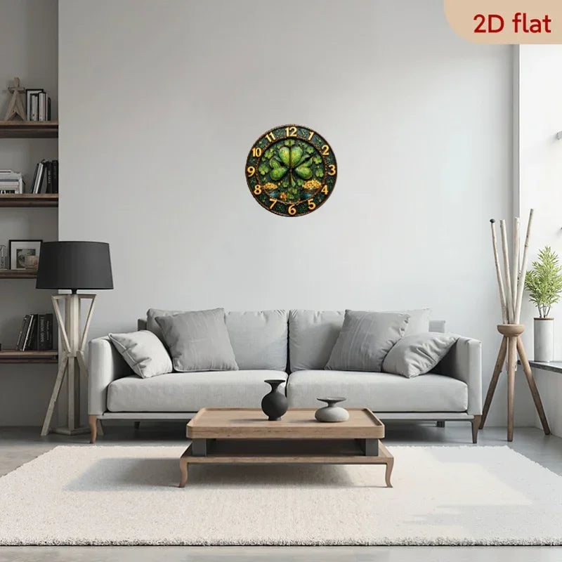 Wall Clock - Silent Wooden 10-Inch