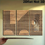 Wall Decor - Geometric Wood Abstract, front view - House Of Avana