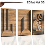 Wall Decor - Geometric Wood Abstract, close-up view - House Of Avana