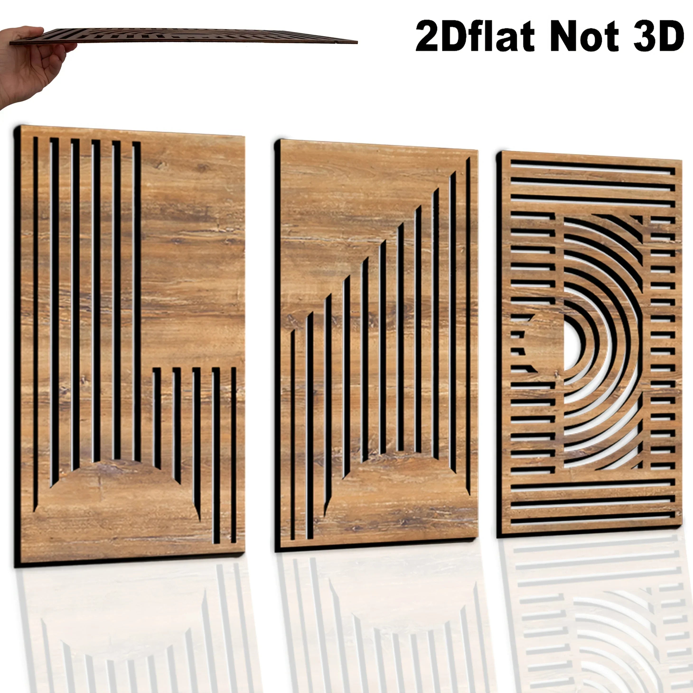 Wall Decor - Geometric Wood Abstract, close-up view - House Of Avana