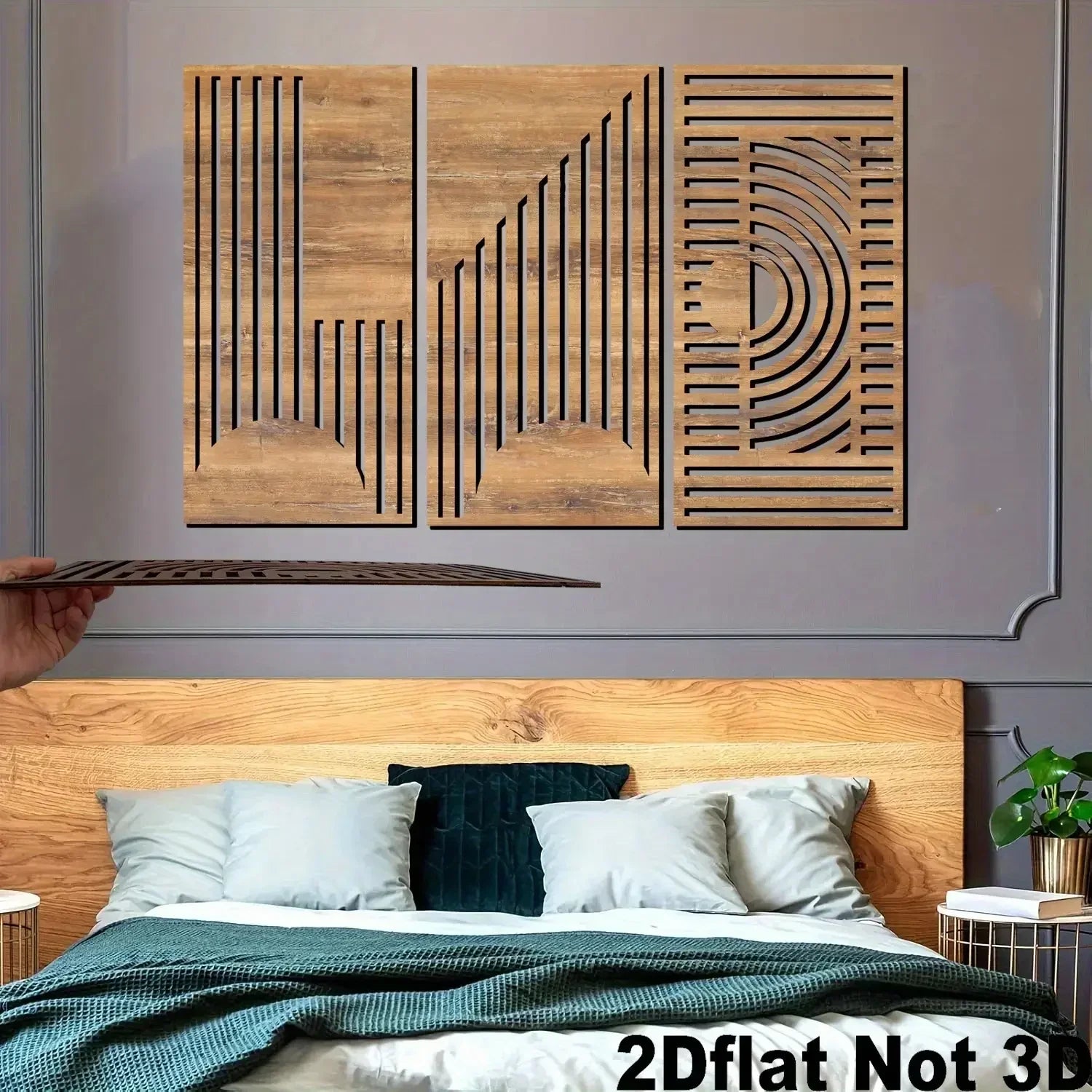 Wall Decor - Geometric Wood Abstract, texture detail - House Of Avana