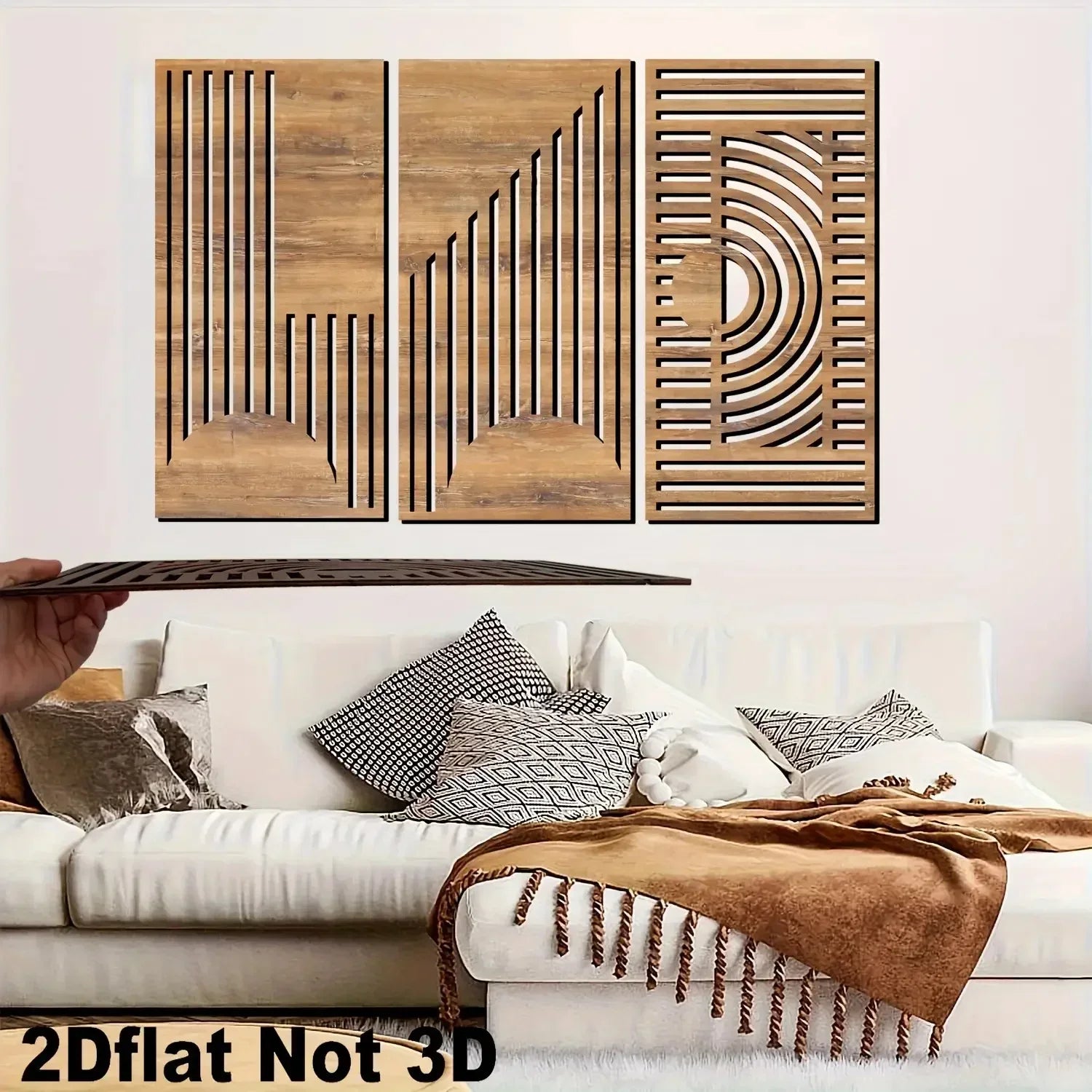 Wall Decor - Geometric Wood Abstract, detail shot - House Of Avana