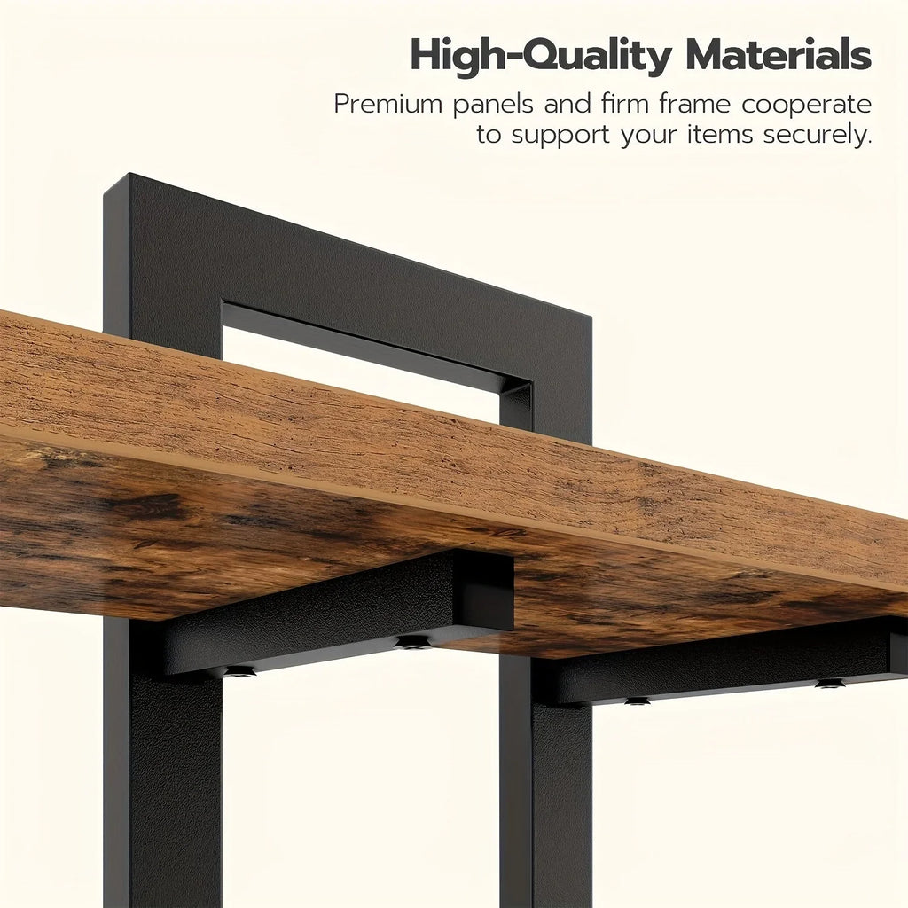 Rustic Style Floating Shelves Set of 2 - Manufactured Wood Wall Hanging Storage - 2-Tier Wall Mounted Shelves for Living Room, Bedroom, Bathroom, Kitchen - Unfinished Decorative Shelf without Electricity House Of Avana