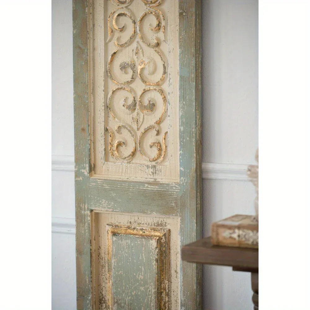 Large Wooden Rectangle Hanging Panel 14" X 78.5" - Decorative Wall Sculpture for Carved Wall Art - Wall... - House Of Avana
