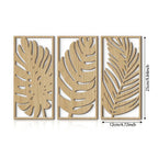 Wall Pediment - Natural Wood Monstera Leaf, back view - House Of Avana