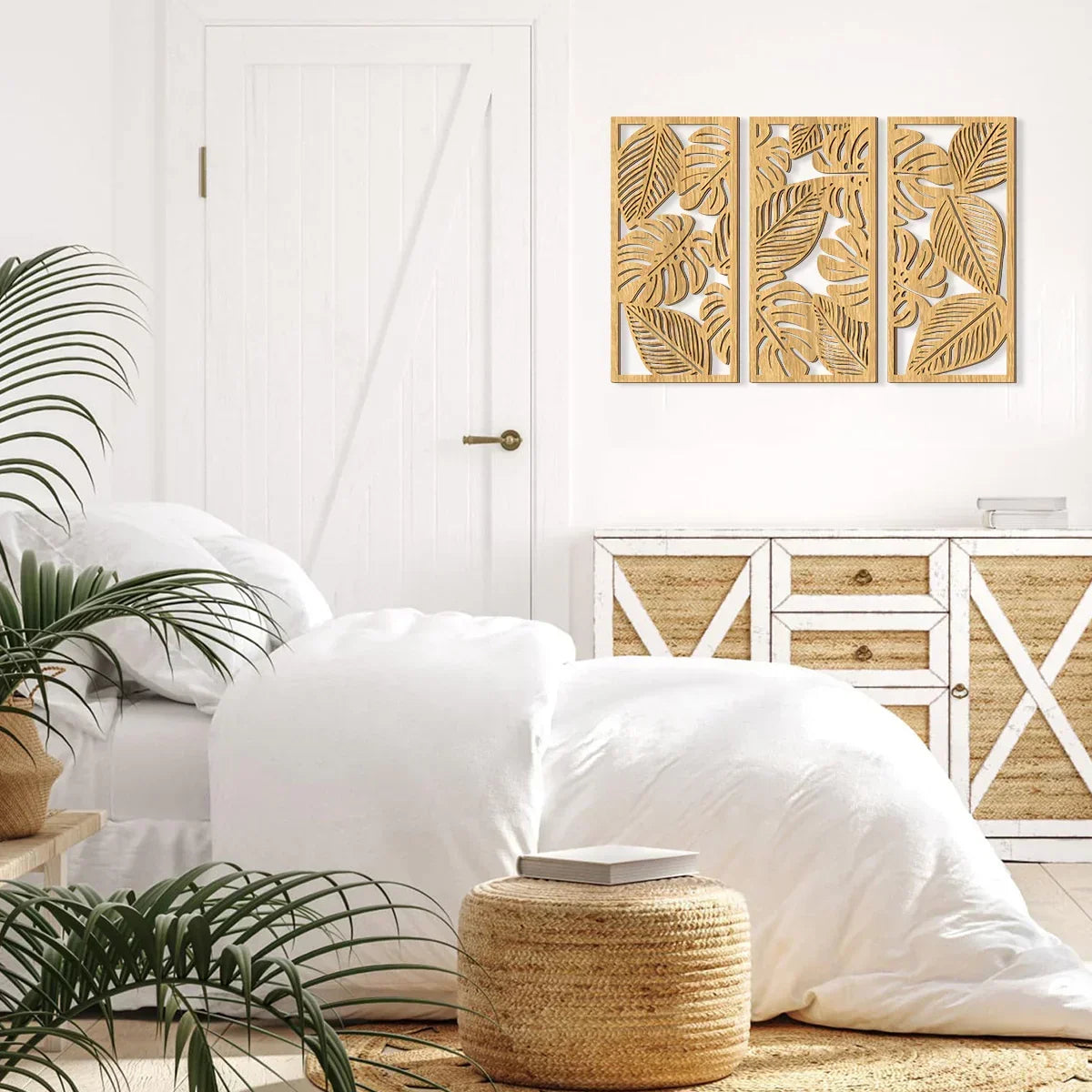 Wall Pediment - Nordic Light Wood, detail shot - House Of Avana