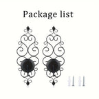 Wall Sconce - Hanging Metal Black Set, angled view - House Of Avana