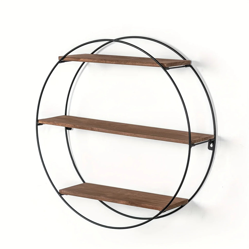 Wall Shelf - Floating Wood 3-tier, dimensions view - House Of Avana