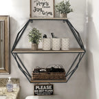 Wall Shelves - Floating Wood Hexagon, alternate view - House Of Avana [[SKU:HOA-DSH-013]]